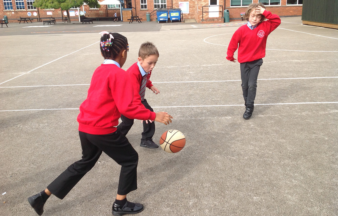 Children playing ball games